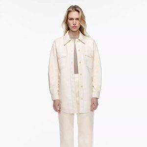 FAUX LEATHER SHIRT JACKET